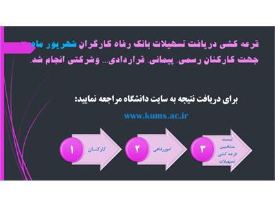 اعلام نتایج قرعه کشی تسهیلات بانک رفاه کارگران